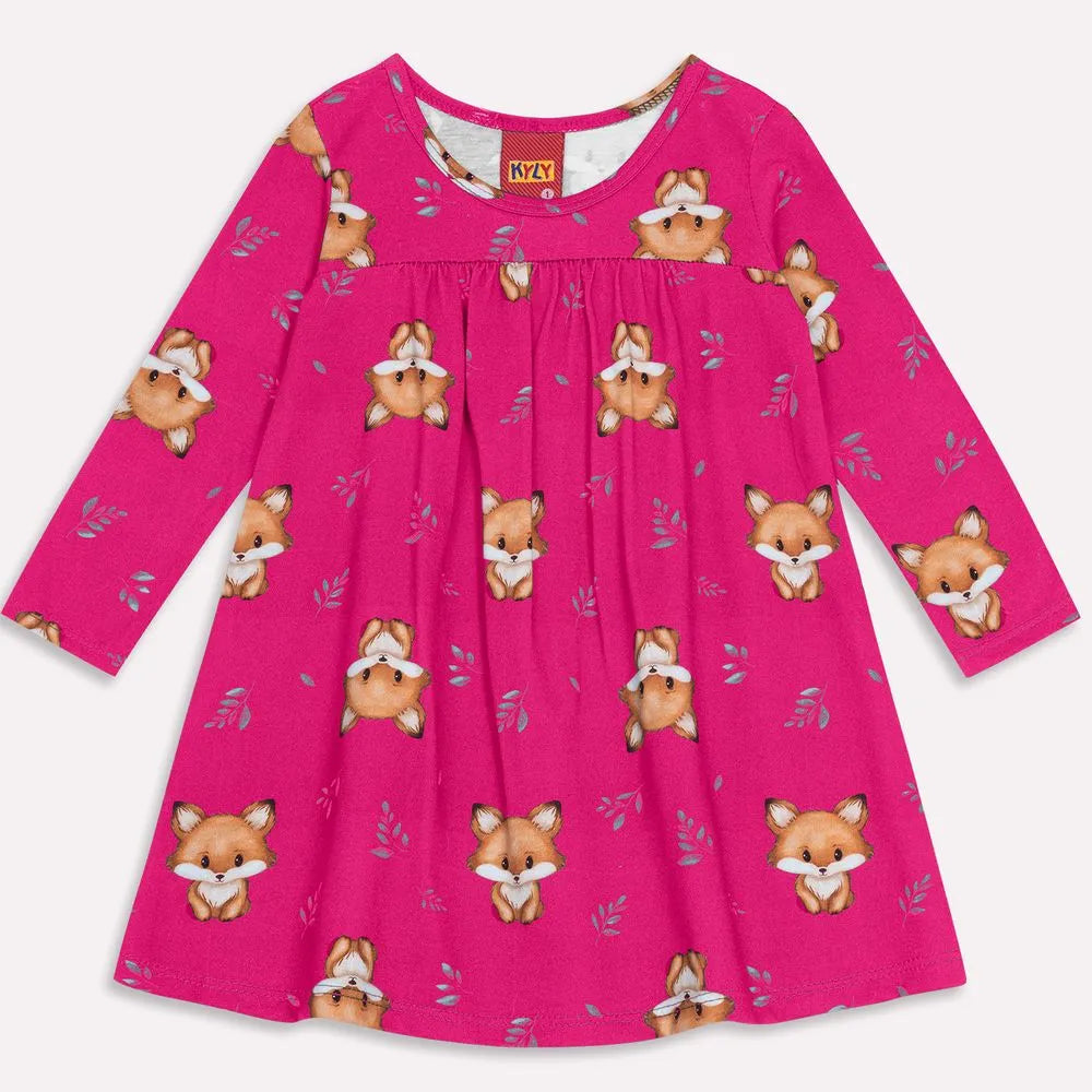 Vestido Manga Longa Kyly Raposas