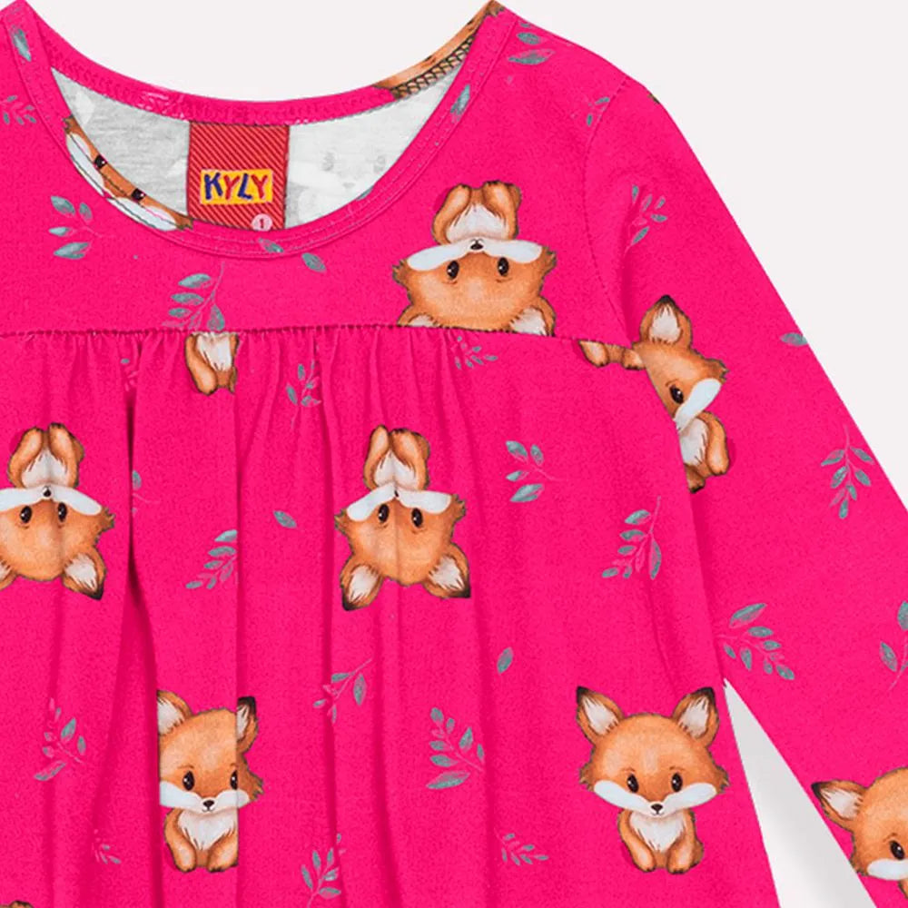 Vestido Manga Longa Kyly Raposas