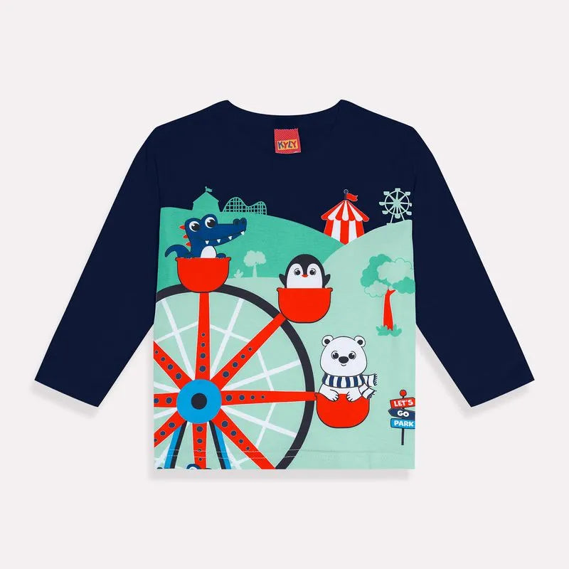 Camiseta Manga Longa Masculino Kyly Roda Gigante Dos Bichos
