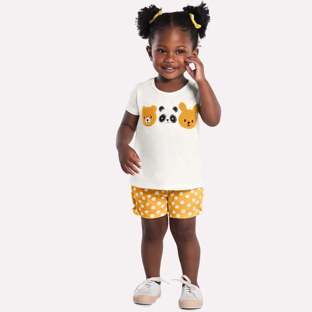 Conjunto Feminino Kyly Urso Panda e Coelho