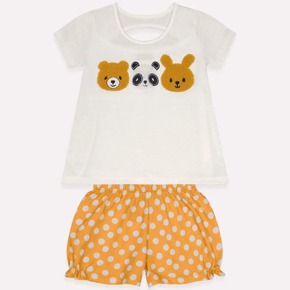 Conjunto Feminino Kyly Urso Panda e Coelho