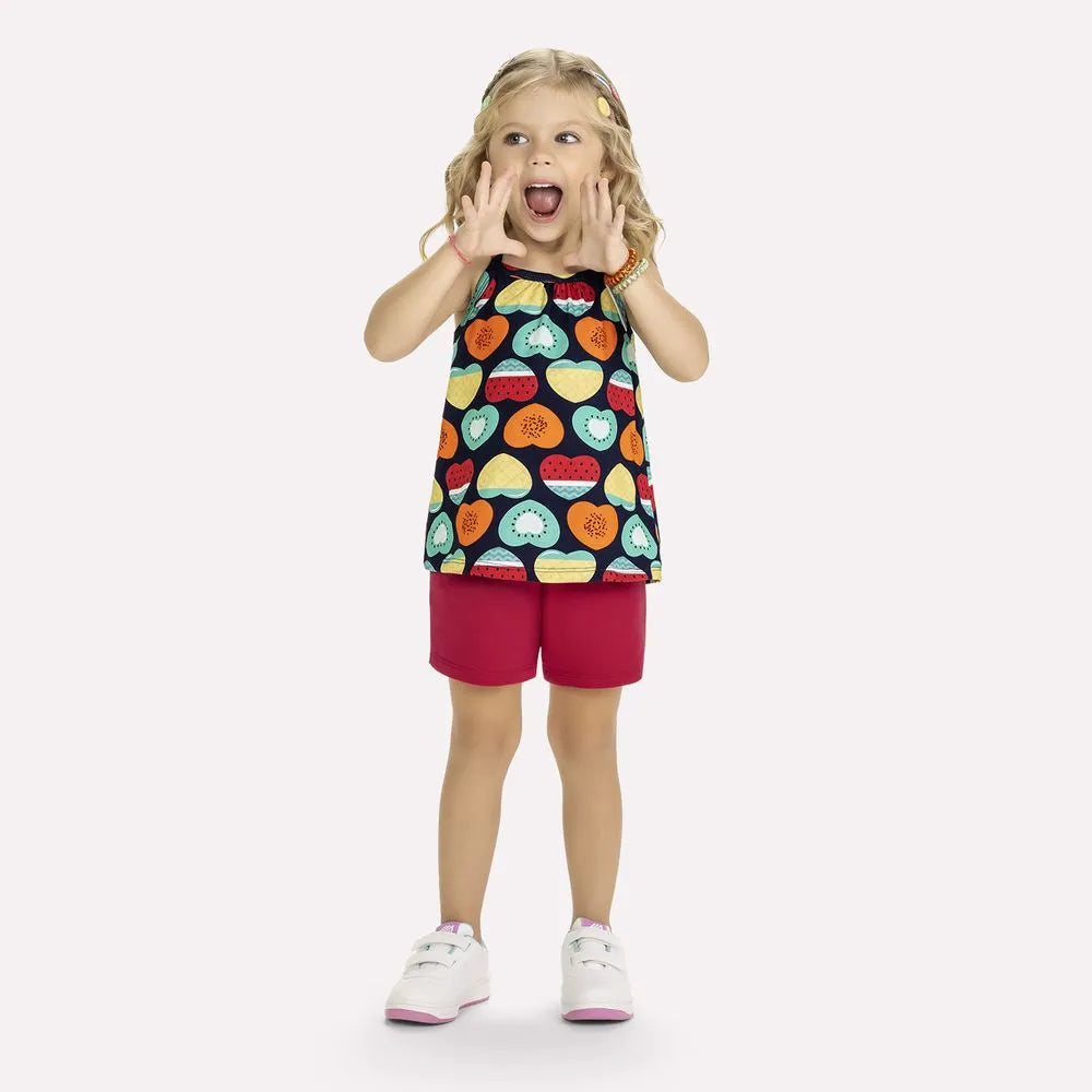 Conjunto Kyly Regata Estampada E Short Liso