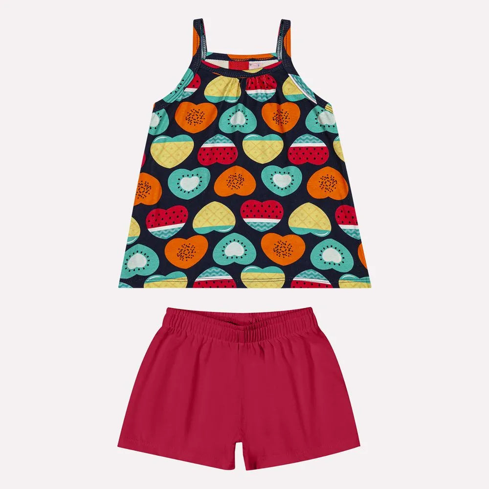 Conjunto Kyly Regata Estampada E Short Liso