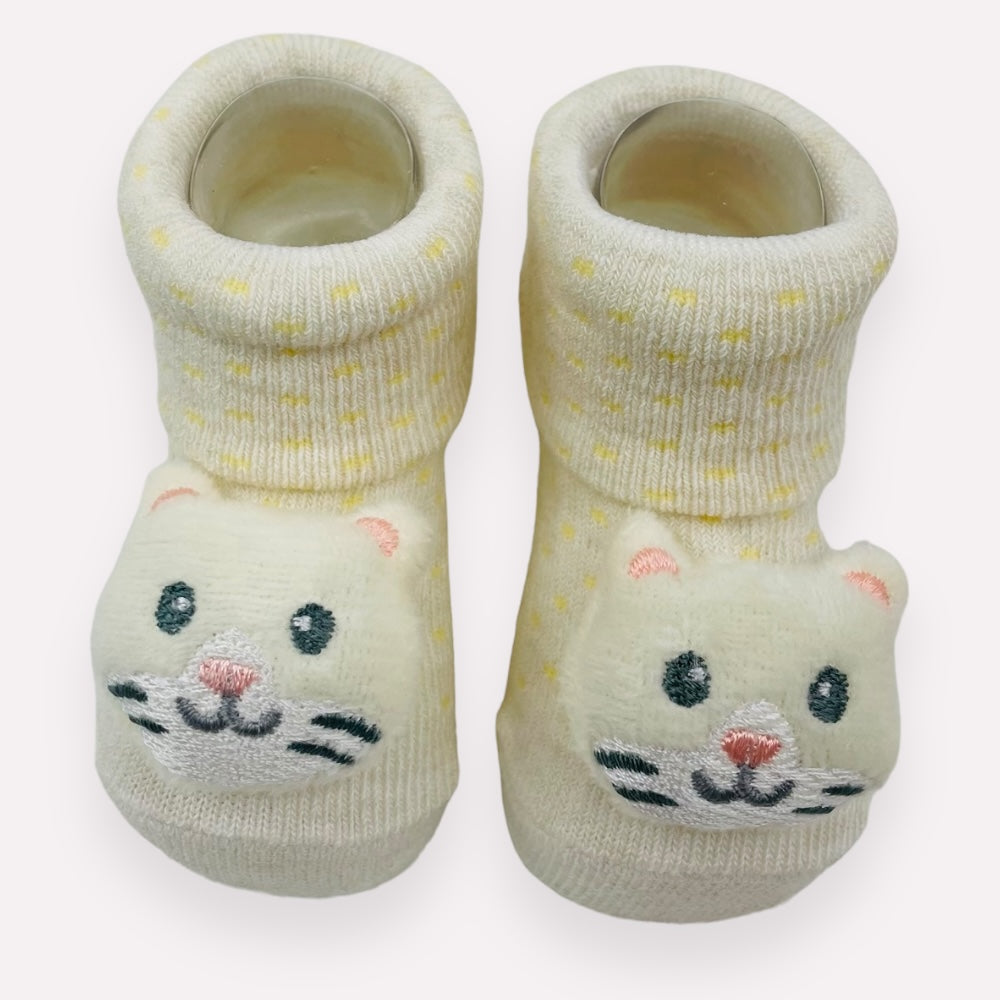 Meia Bichinho Feminino Pimpolho Tigre Off White Rn