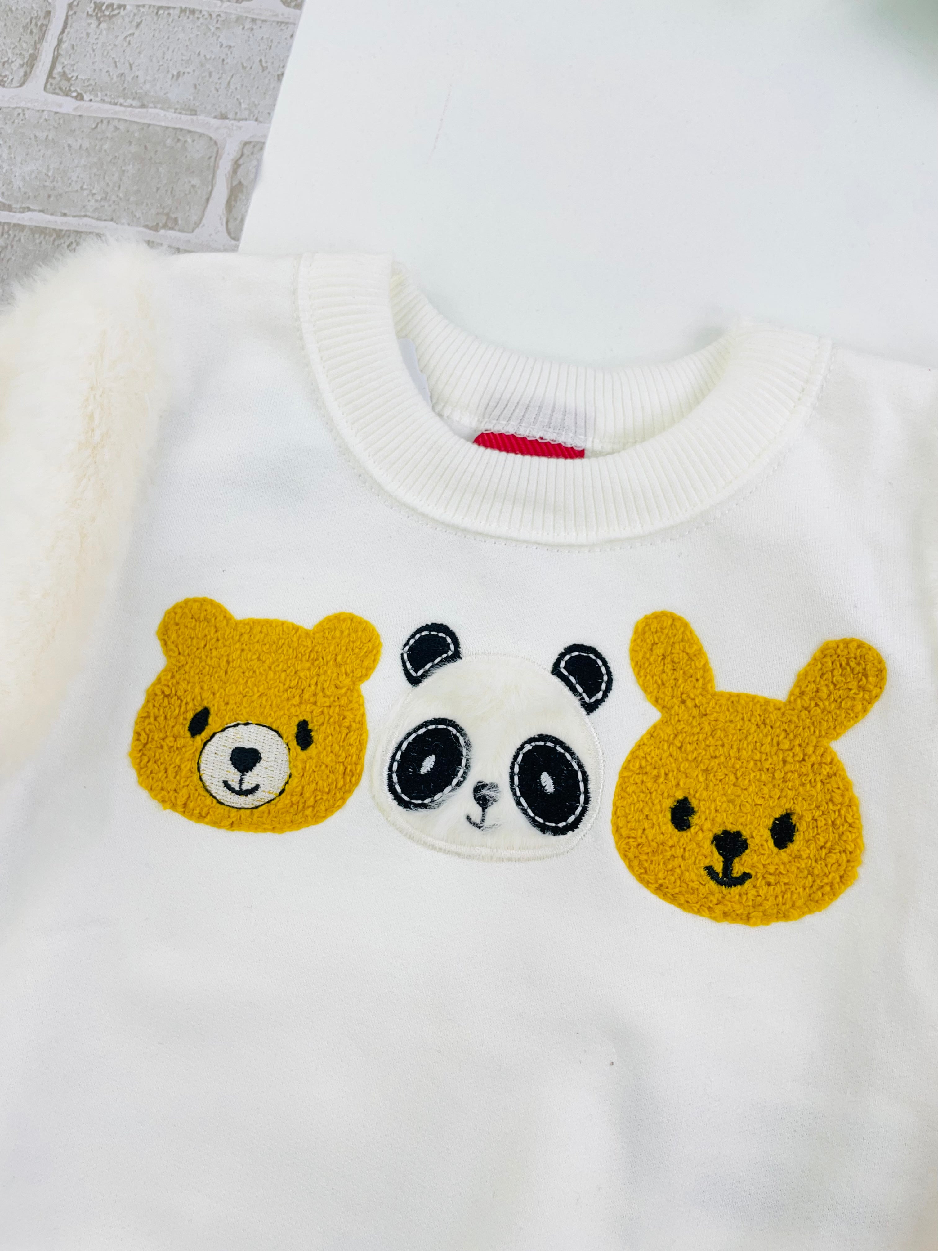 Conjunto Manga Longa Kyly Urso Panda e Coelho