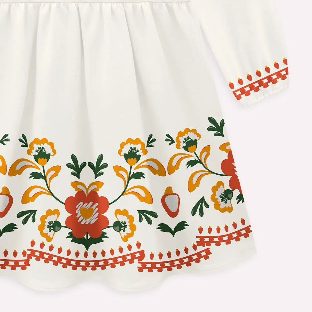 Vestido Manga Longa Nanai Flores