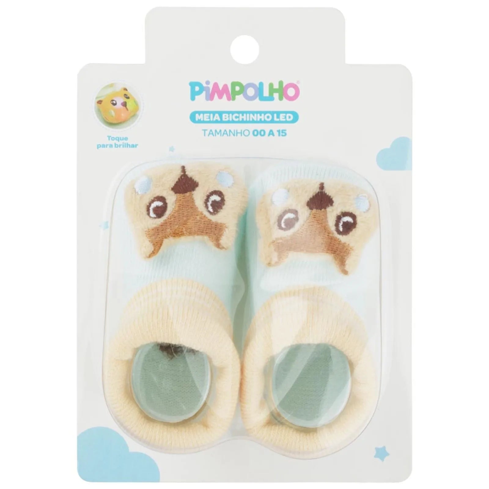 Meia Bichinho Pimpolho Led Esquilo - Bege - 00/15