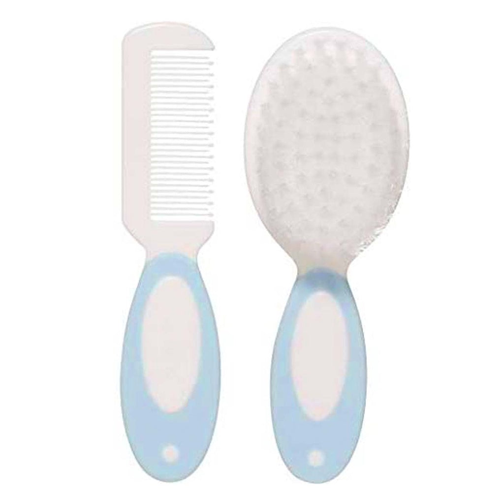Kit Pente E Escova Cerdas Macias Buba Azul