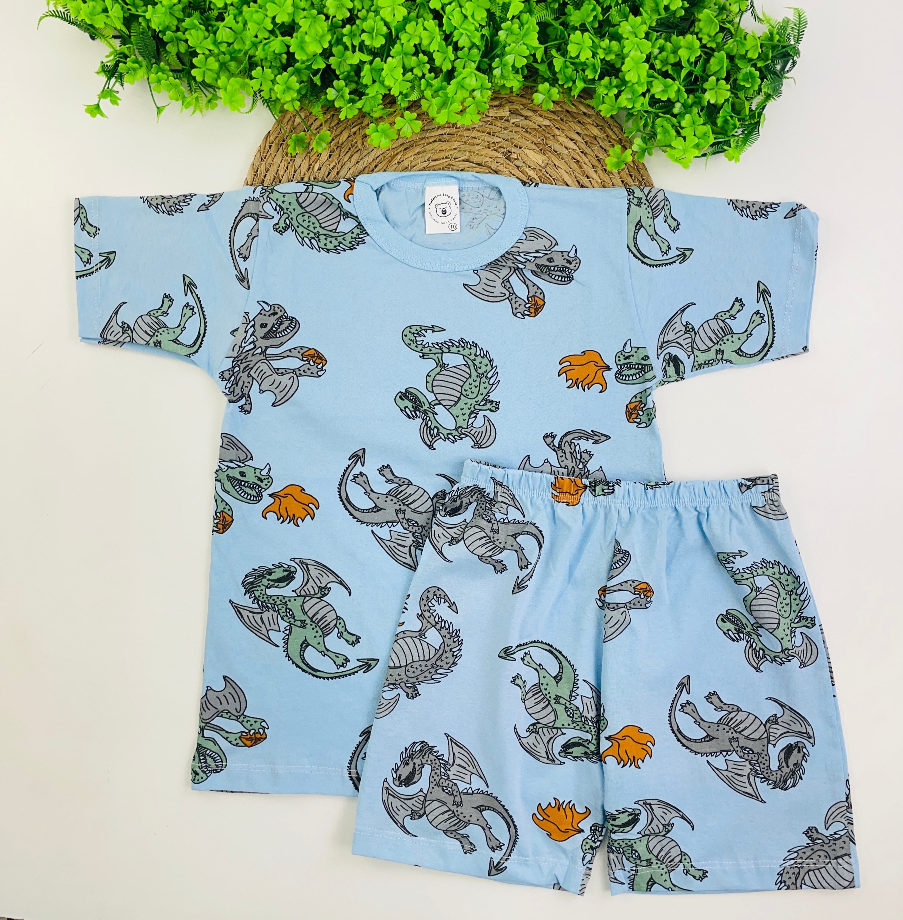 Pijama Meia Manga Mafessoni Dragão