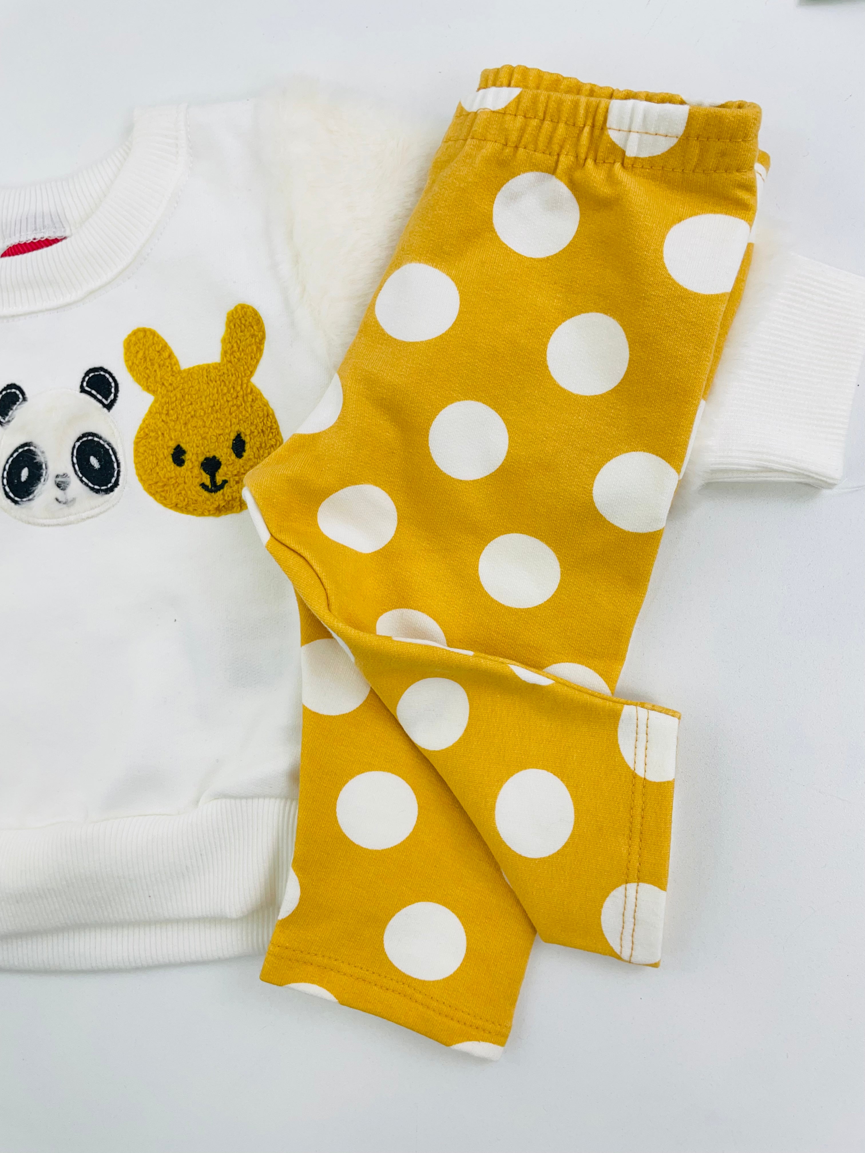 Conjunto Manga Longa Kyly Urso Panda e Coelho