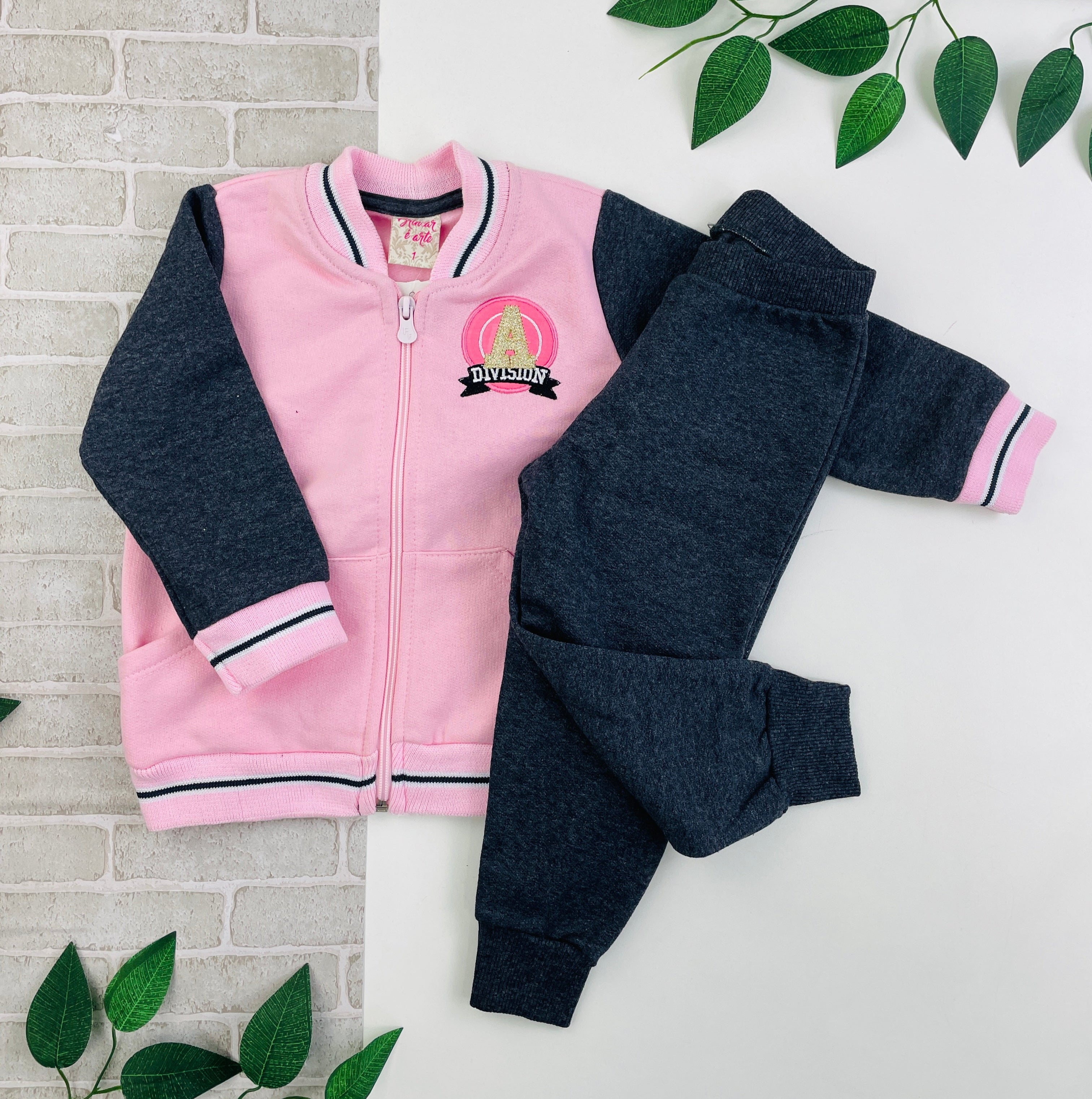 Conjunto Feminino Brincar E Arte Jaqueta Divisun Moletom