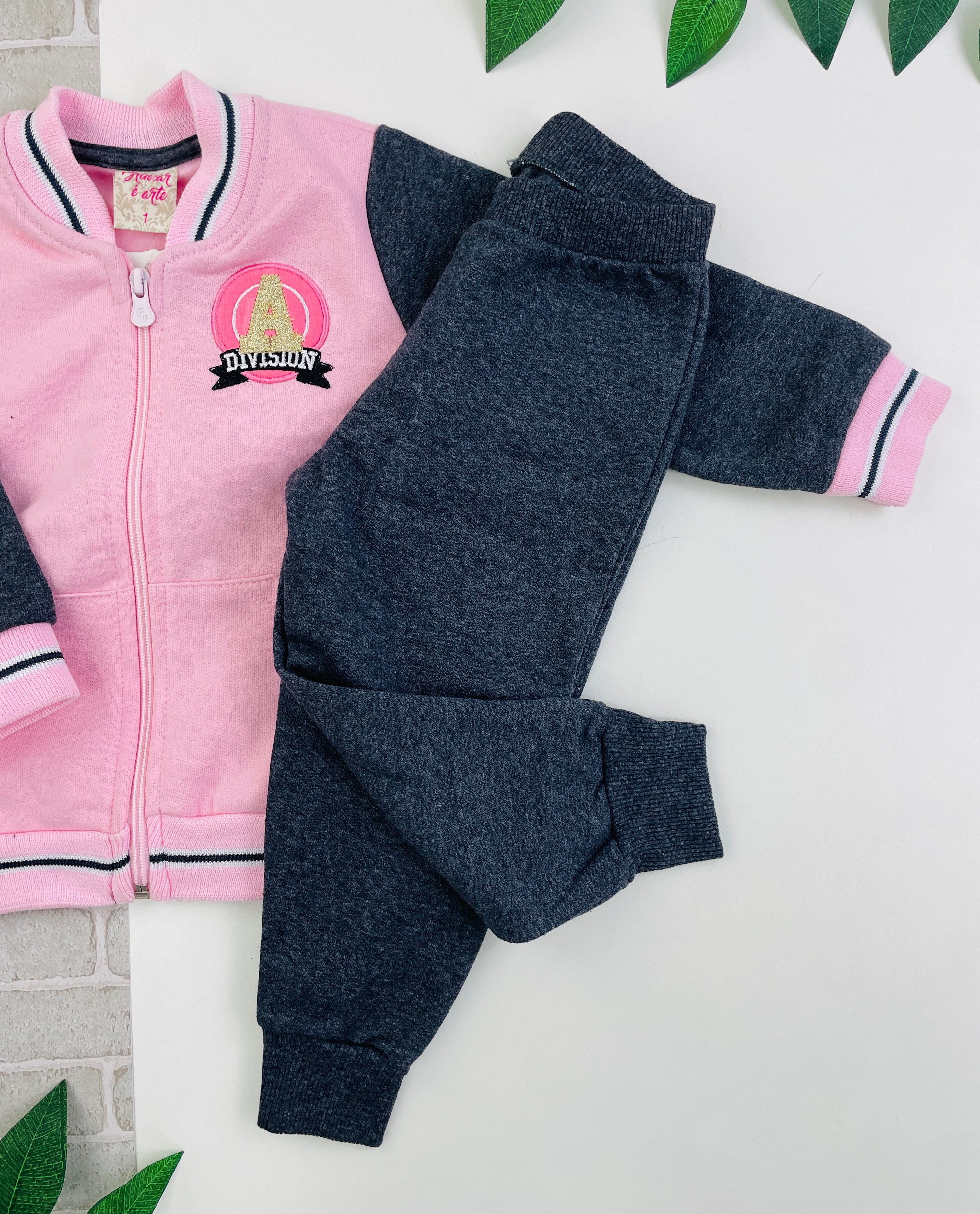 Conjunto Feminino Brincar E Arte Jaqueta Divisun Moletom