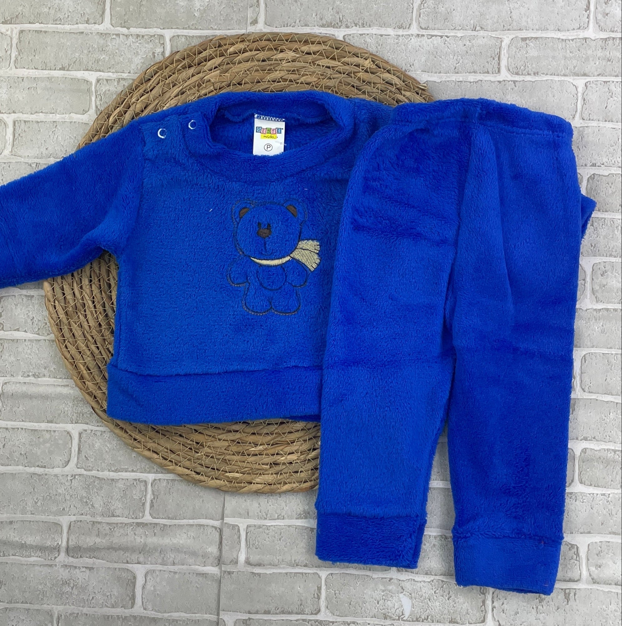 Conjunto Soft Bordado Urso Azul