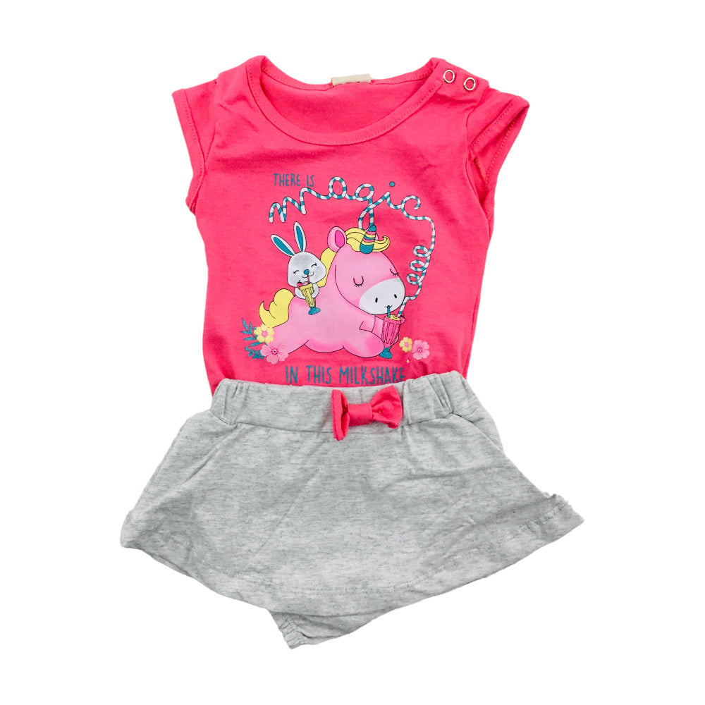 Conjunto Feminino Hrradinhos There Is Magic Blusa E Calcinha Saia
