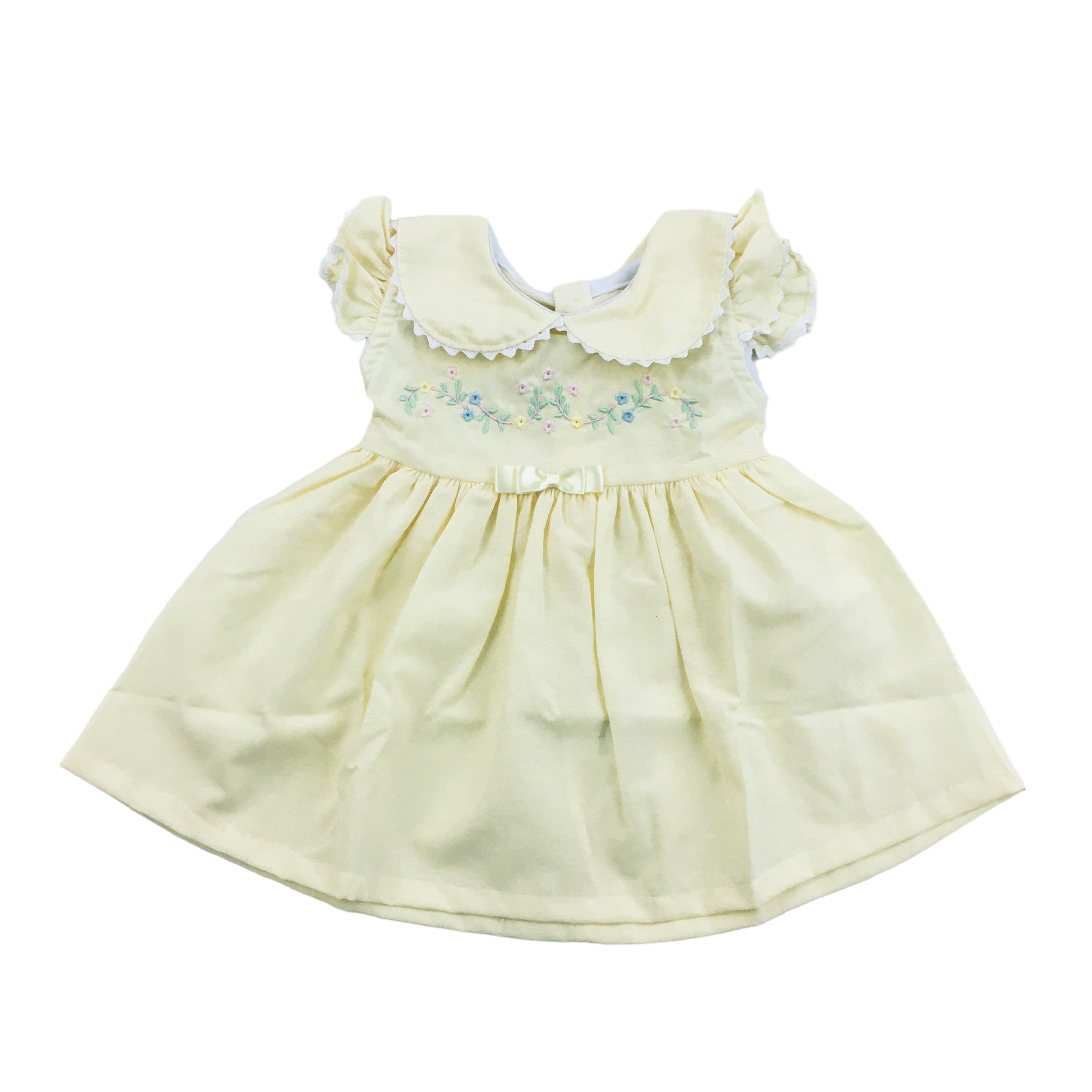 Vestido Brokinha Tricoline Florzinhas Liso