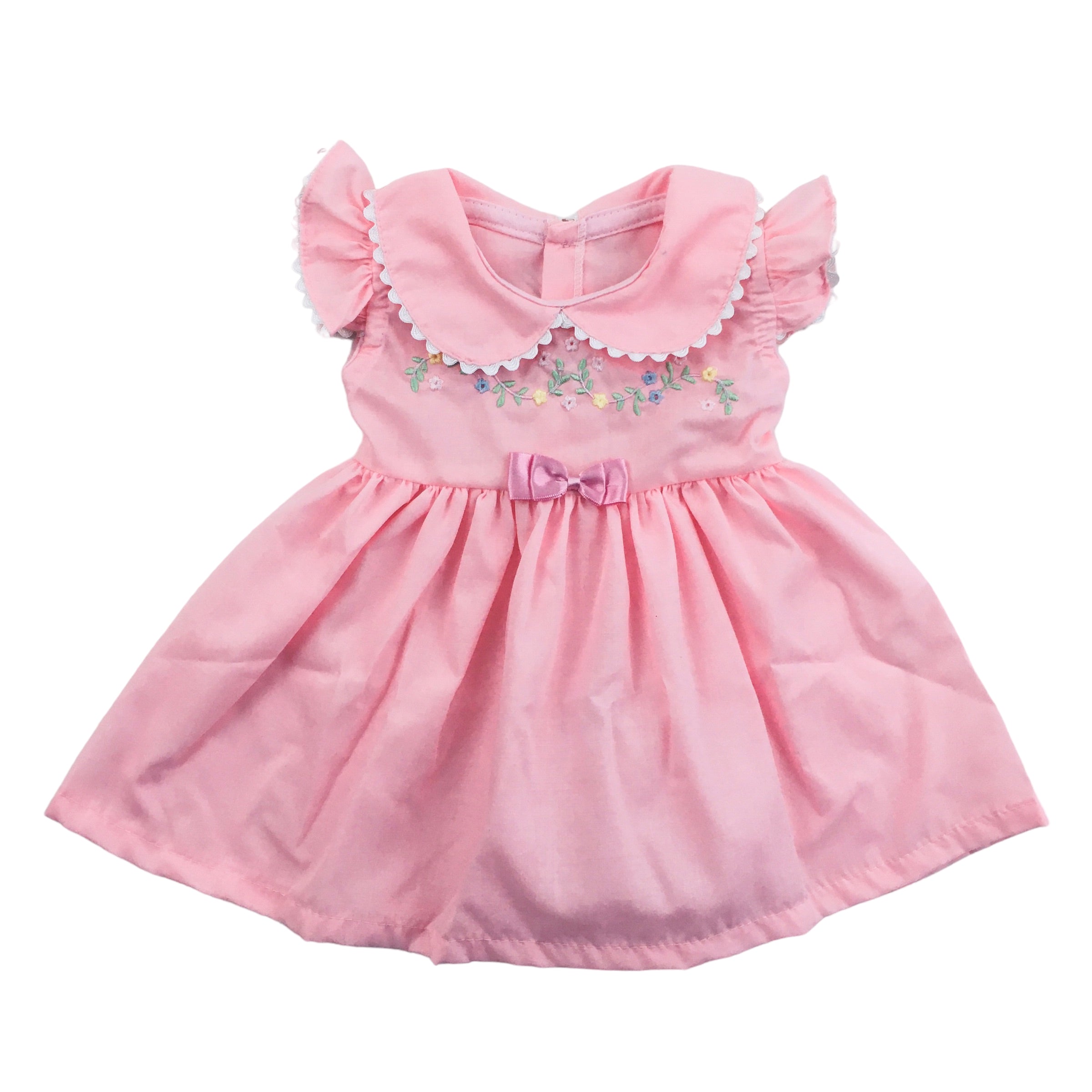 Vestido Brokinha Tricoline Florzinhas Liso