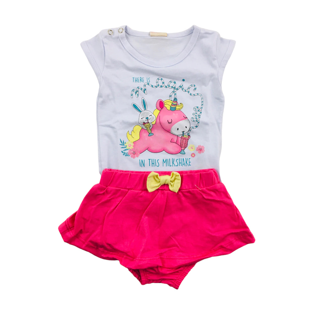 Conjunto Feminino Hrradinhos There Is Magic Blusa E Calcinha Saia