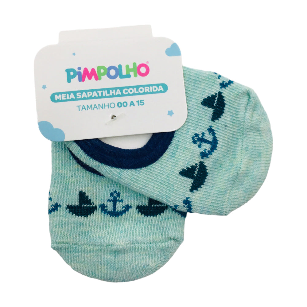 Meia Sapatilha Pimpolho Colorida Barcos - 00/15