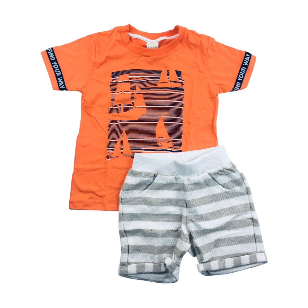 Conjunto Masculino Have Fun Veleiros Listrado Eco Meia Malha Moletom