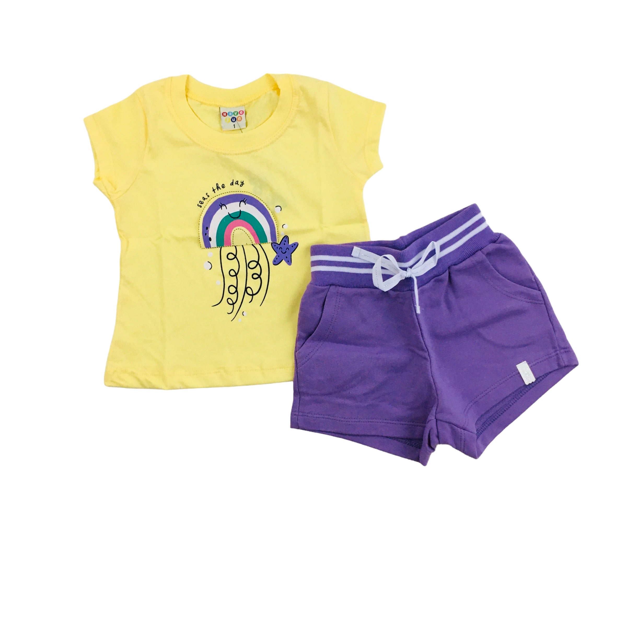 Conjunto Feminino Have Fun Blusa Seas The Day E Short Retilinea