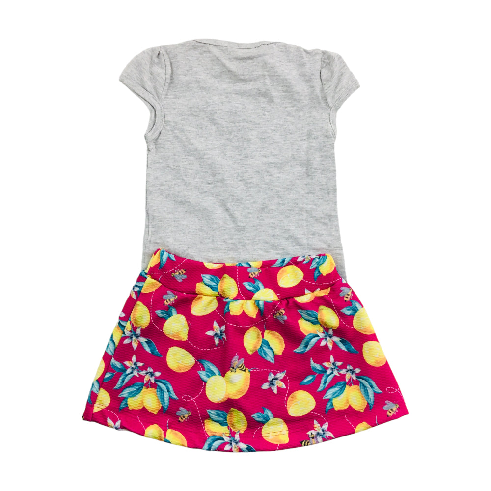 Conjunto Feminino Hrradinhos Limãos Fresh Blusa E Short Saia
