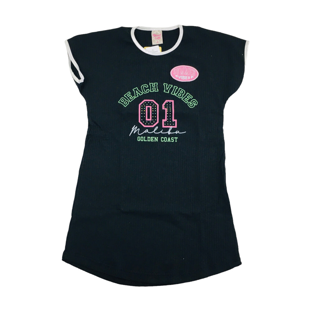 Vestido Brincar E Arte Beach Vibes Ribana Canelado