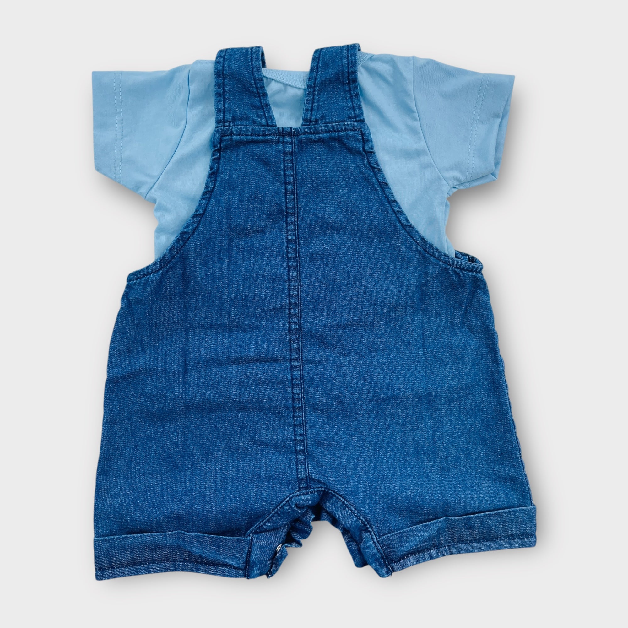Jardineira Brokinha Urso Com Mochila