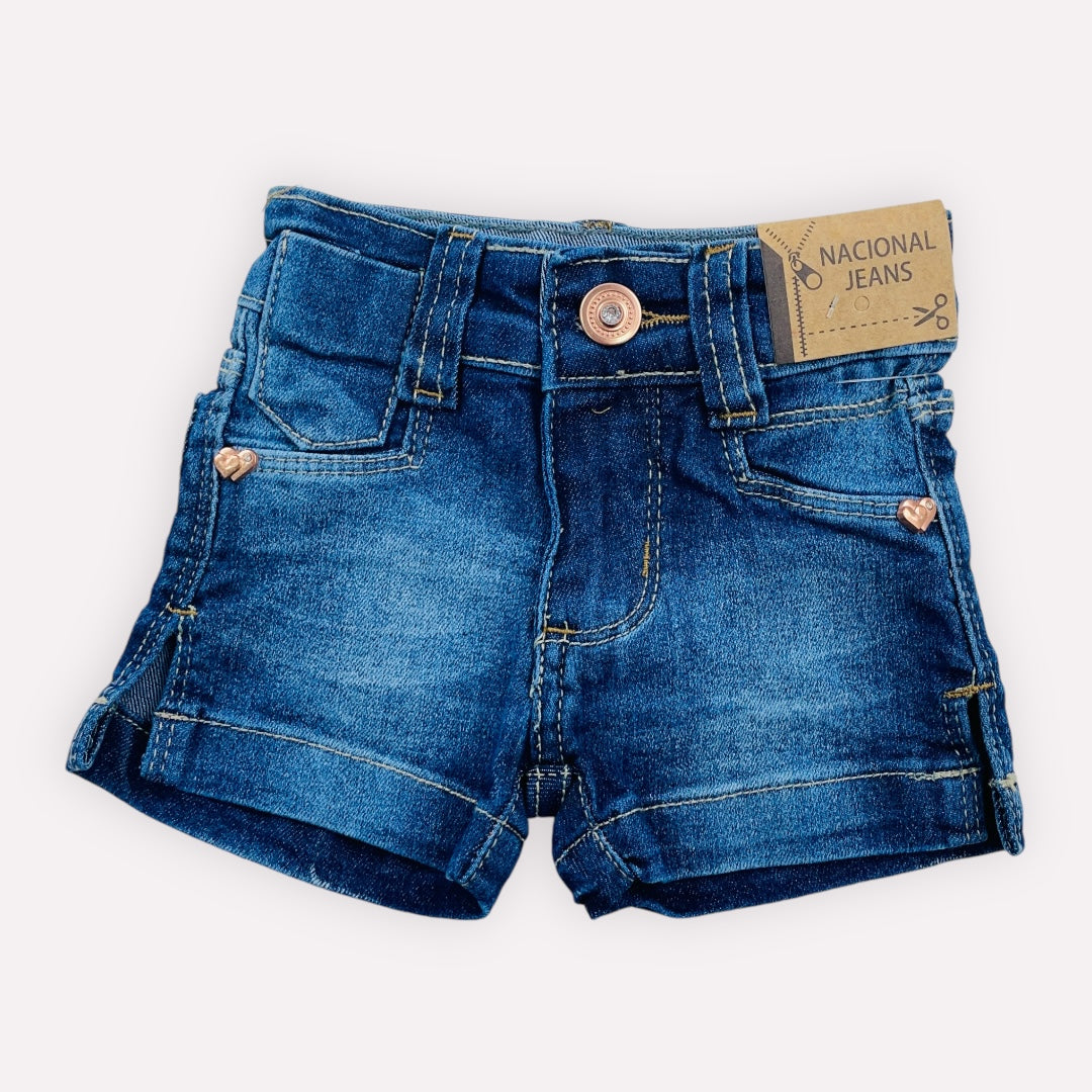 Short Bebê Nacional Jeans Básico