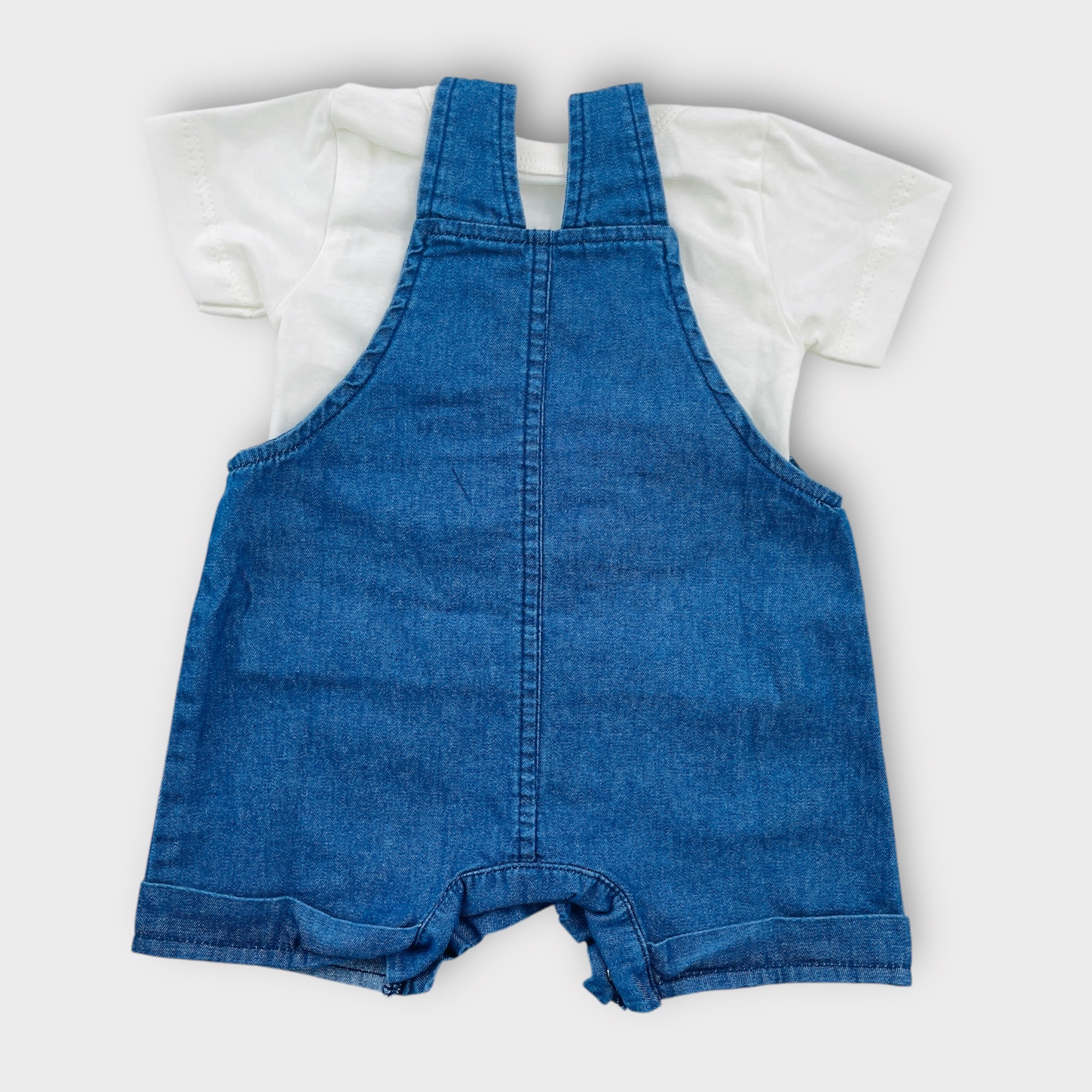 Jardineira Brokinha Urso Com Mochila