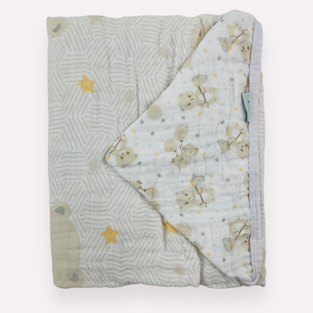 Toalha Soft Baby Nice Ursinho Estampada - Bege - 85X85 Cm