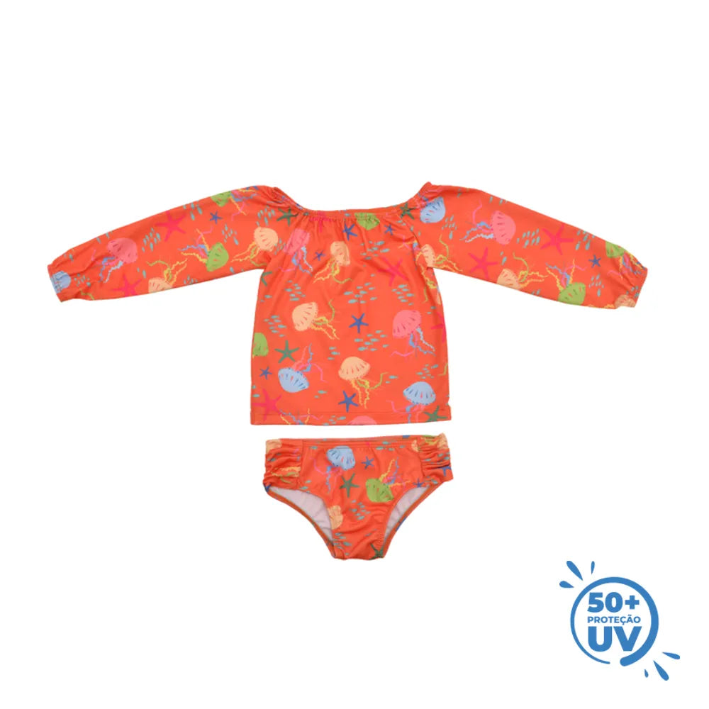 Conjunto Uv Everly Camiseta Com Calcinha Estampado