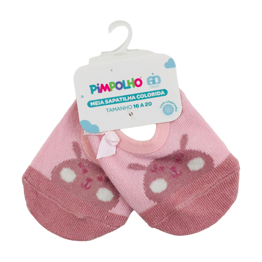 Meia Sapatilha Pimpolho Feminina 16-20 Colorida Coelinha