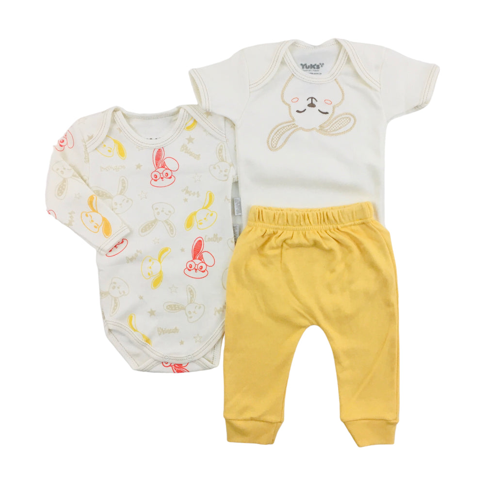Kit Yuks Com Dois Bodies Com Calça Coelhos