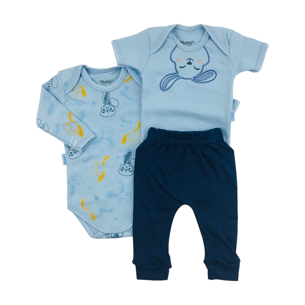 Kit Yuks Com Dois Bodies Com Calça Coelhos