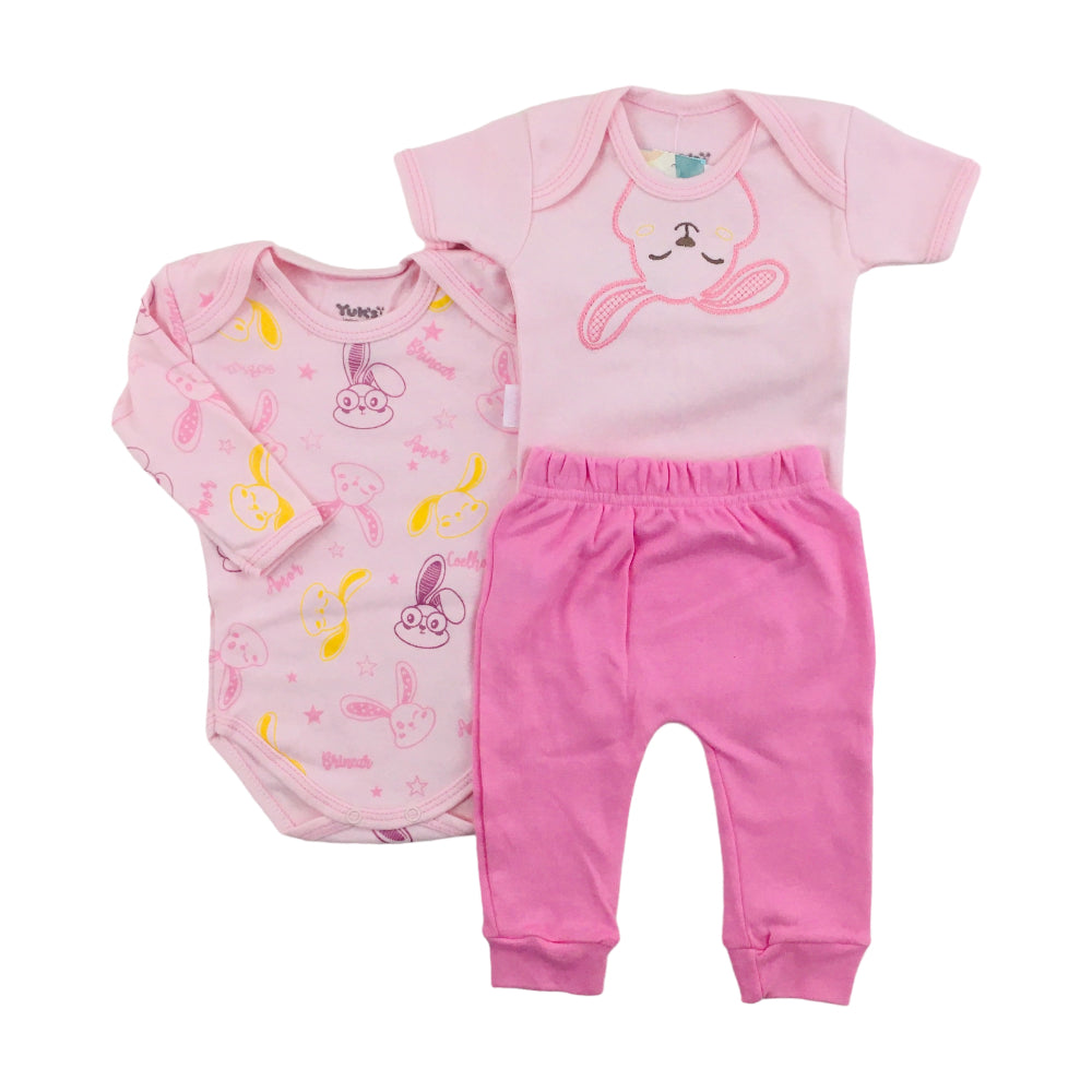 Kit Yuks Com Dois Bodies Com Calça Coelhos