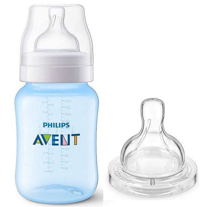 Mamadeira Anti Cólica + Bico Extra Avent 330ml
