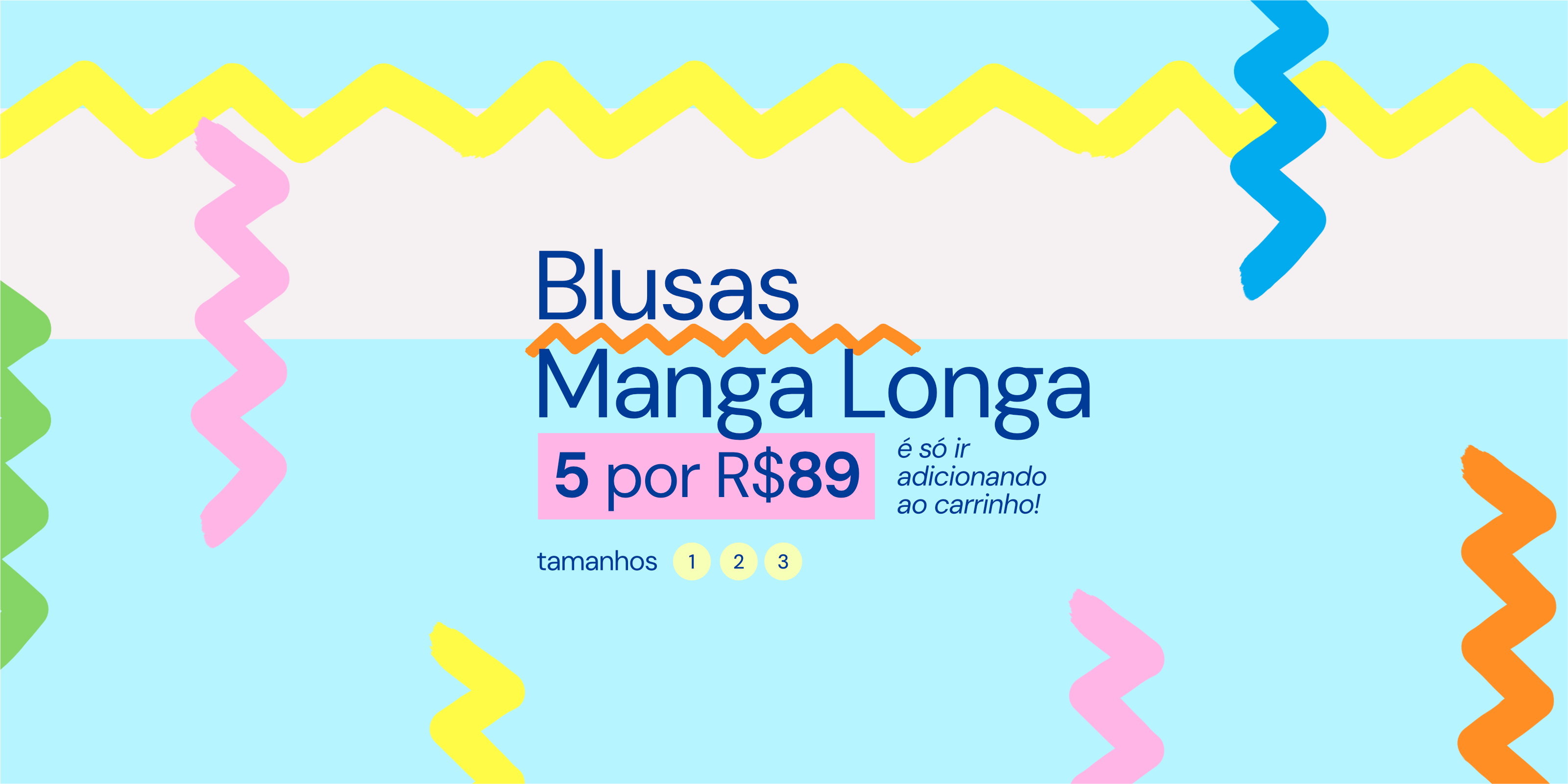 COMBO: 5 blusas manga longa por R$89