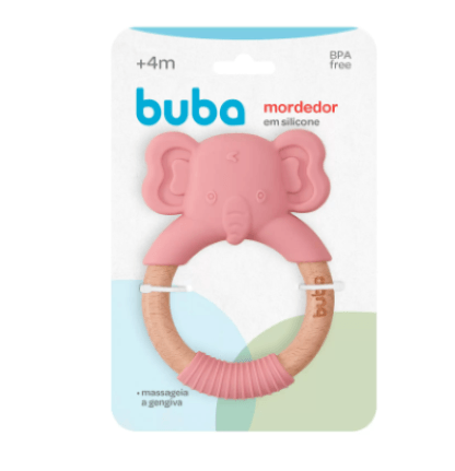 Mordedor Buba Elefante Em Silicone E Bambu +4M