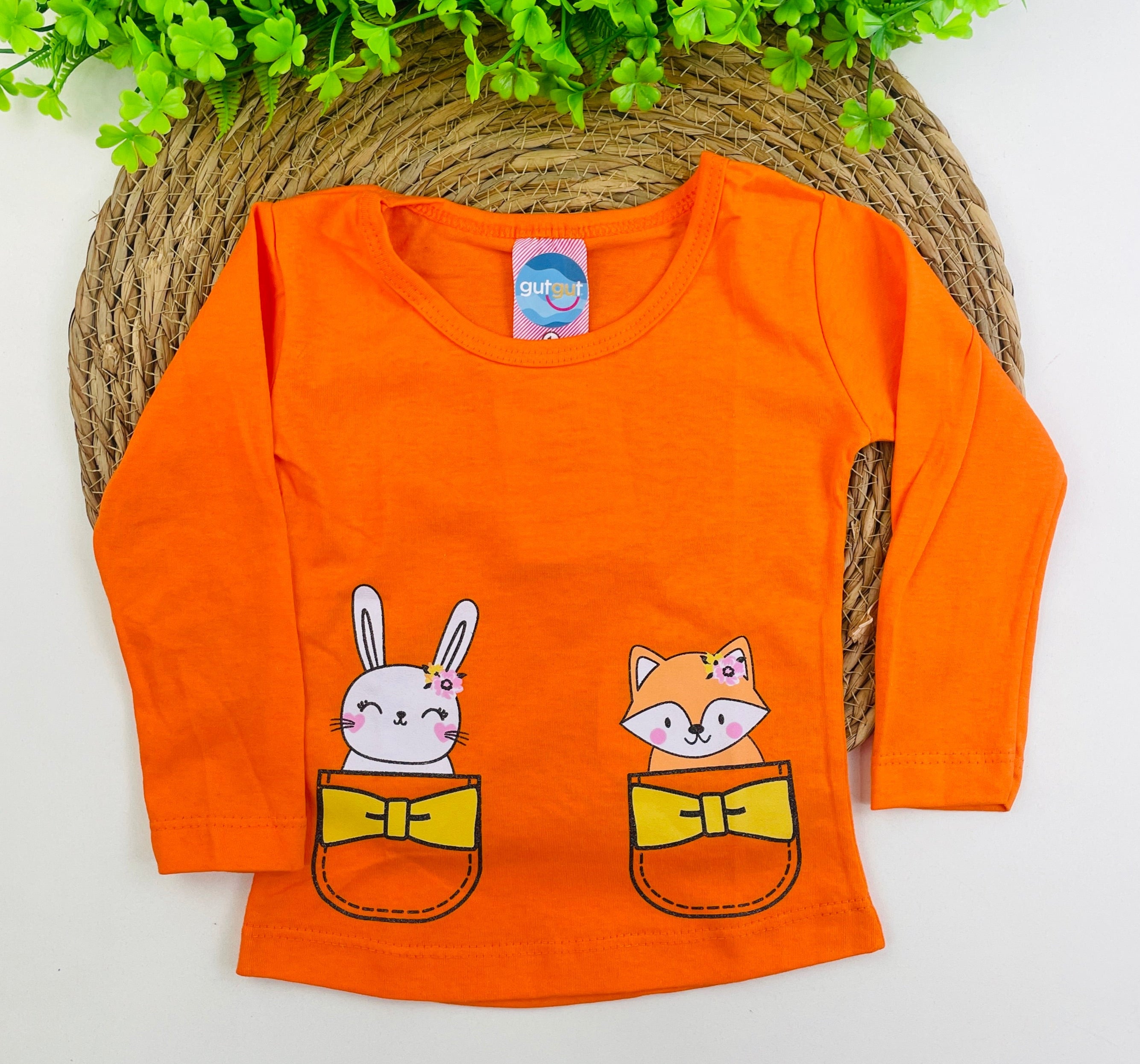 Blusa Manga Longa Fashion Kids Raposa E Coelha