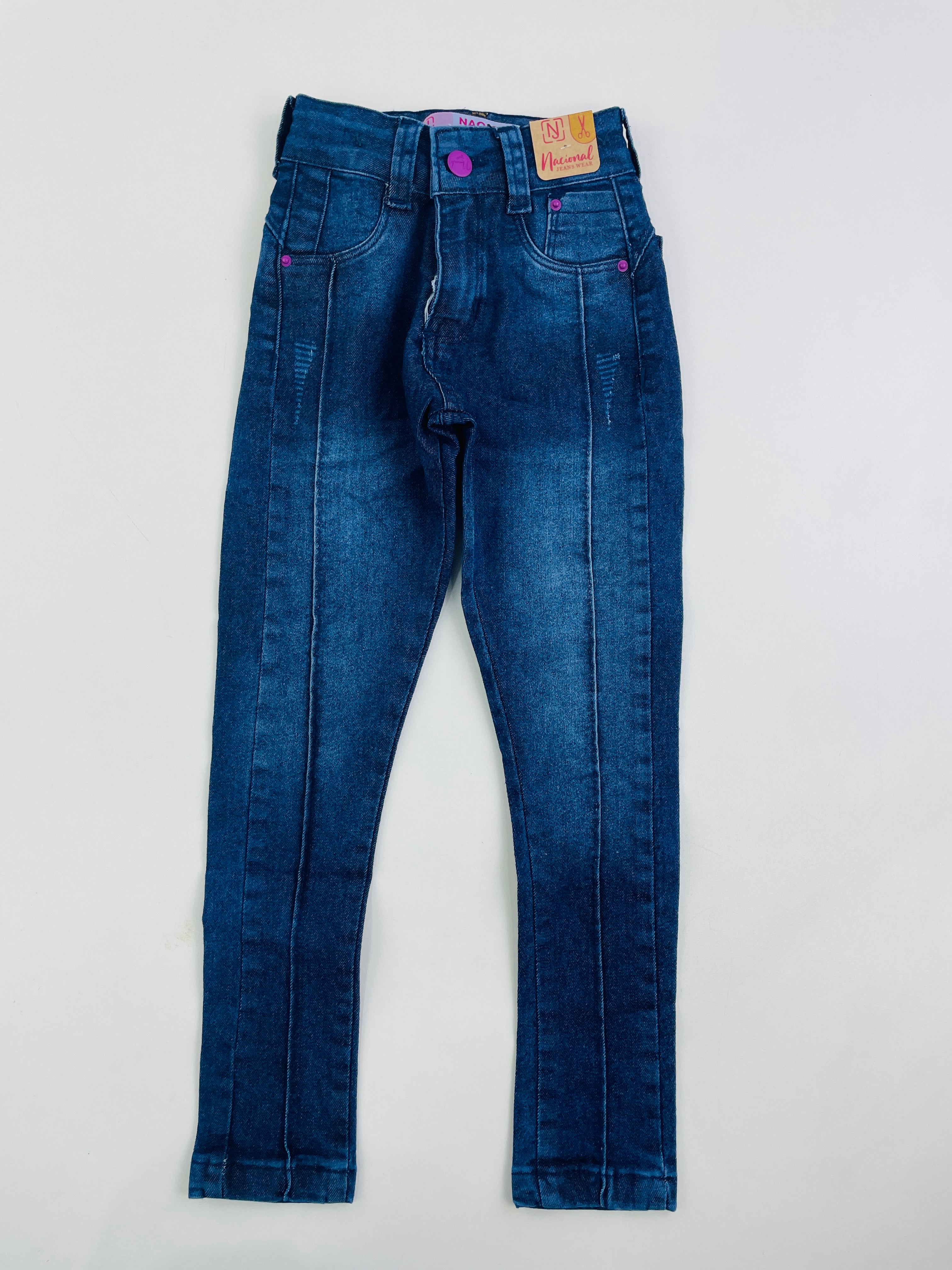 Calça Feminina Nacional Jeans Com Vinco