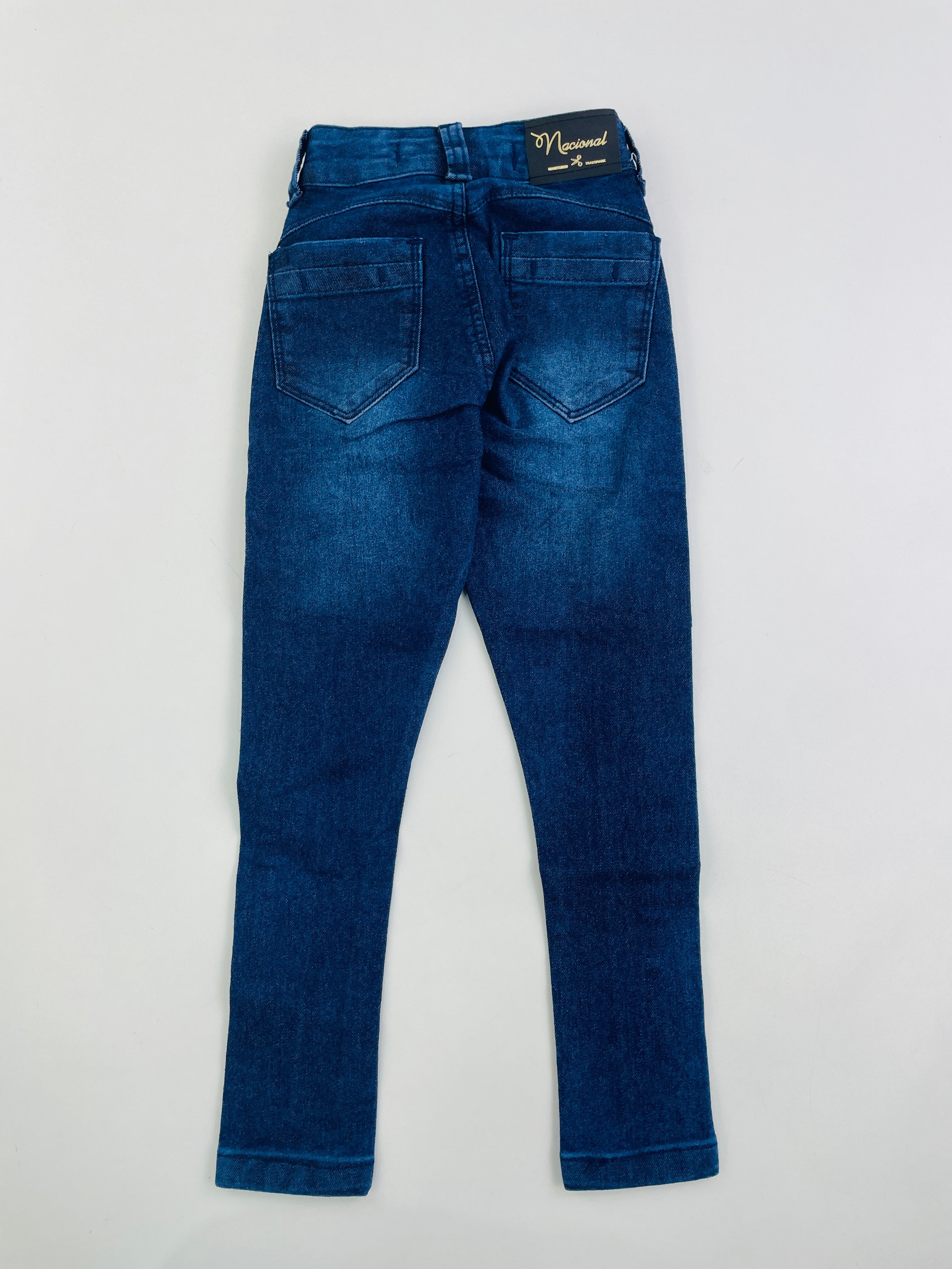 Calça Feminina Nacional Jeans Com Vinco