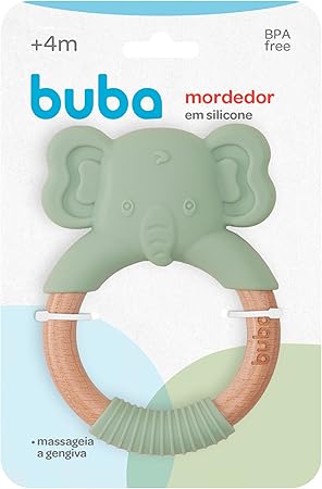 Mordedor Buba Elefante Em Silicone E Bambu +4M