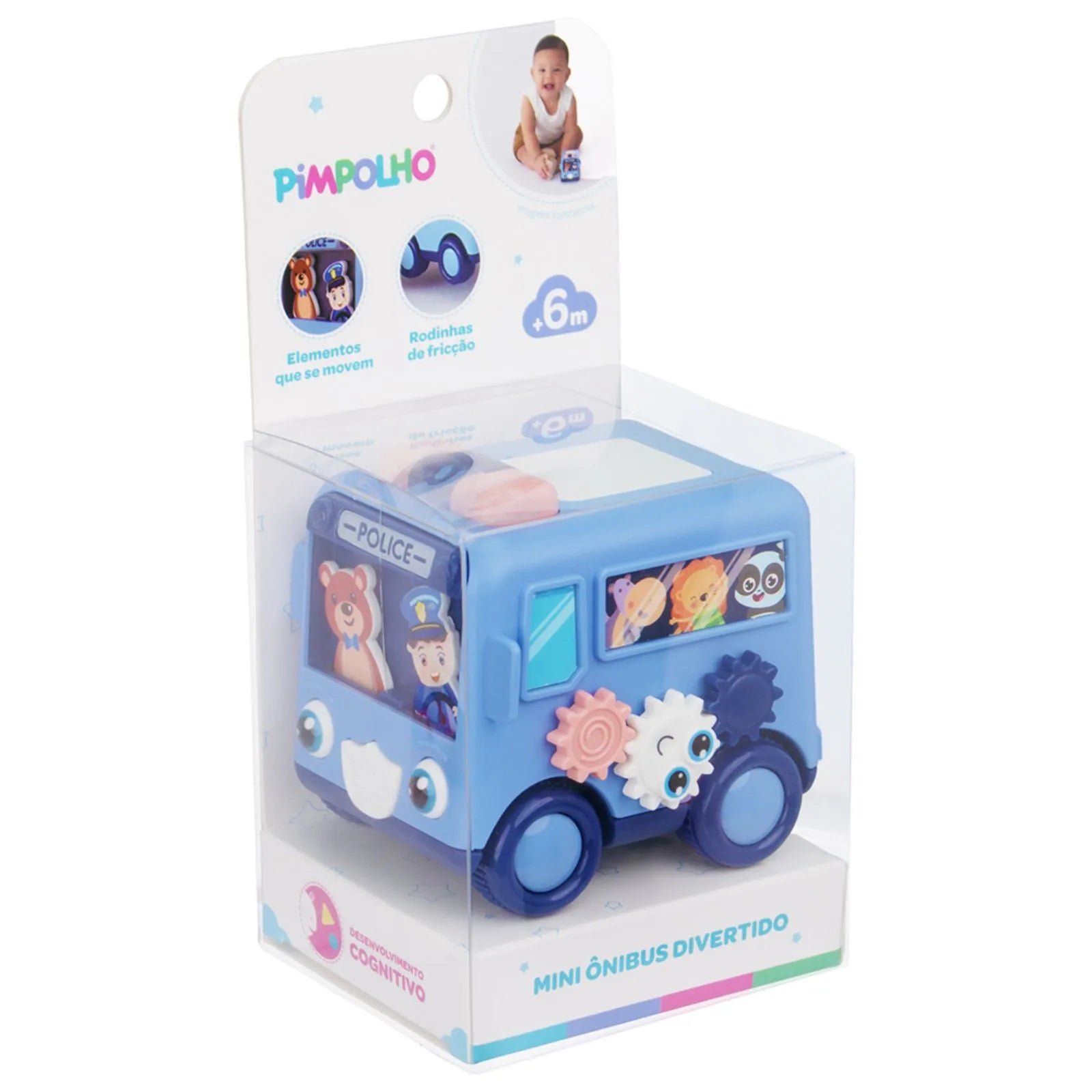 Mini Ônibus Pimpolho Divertido +6 Meses Azul