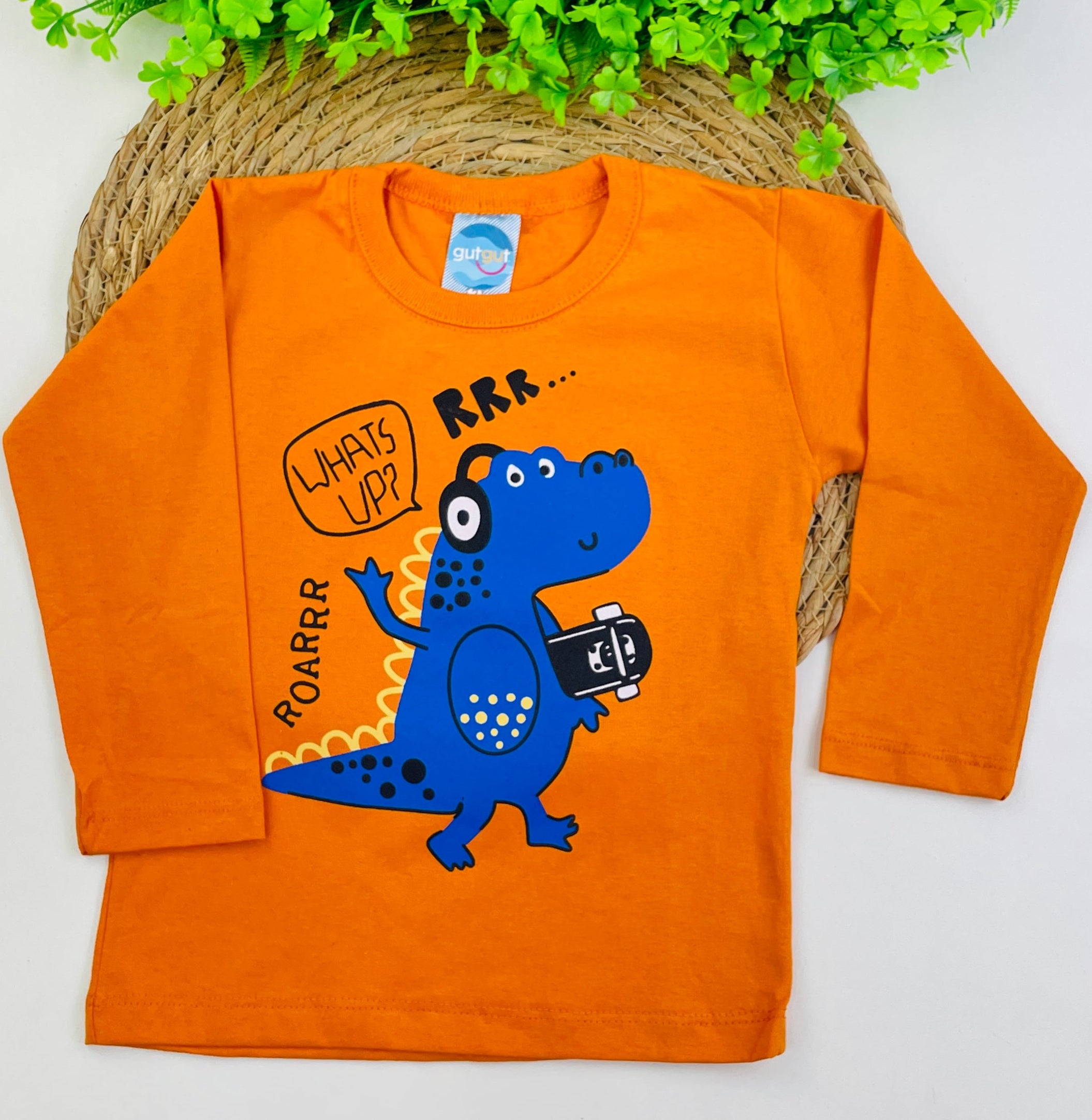 Camiseta Manga Longa Fashion Kids Whats Up? Roar