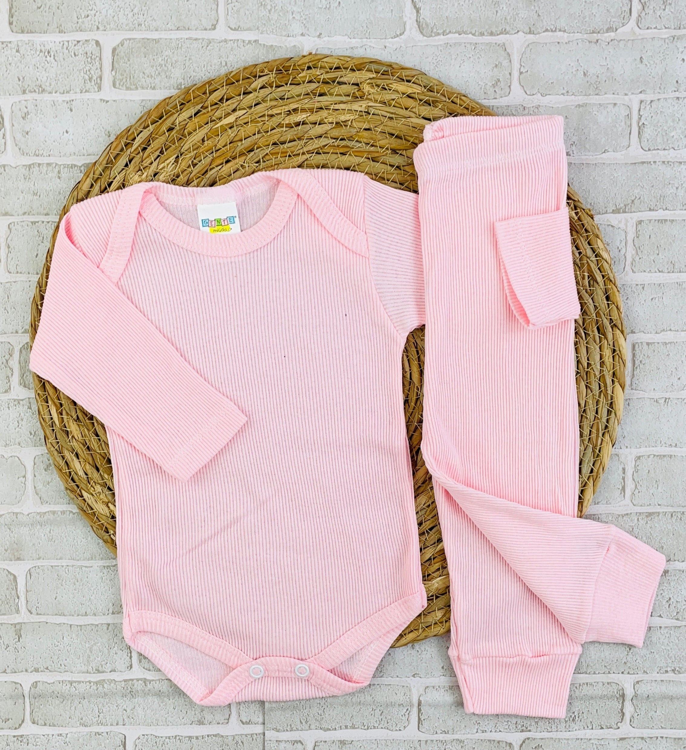 Conjunto Manga Longa Ribana Rosa
