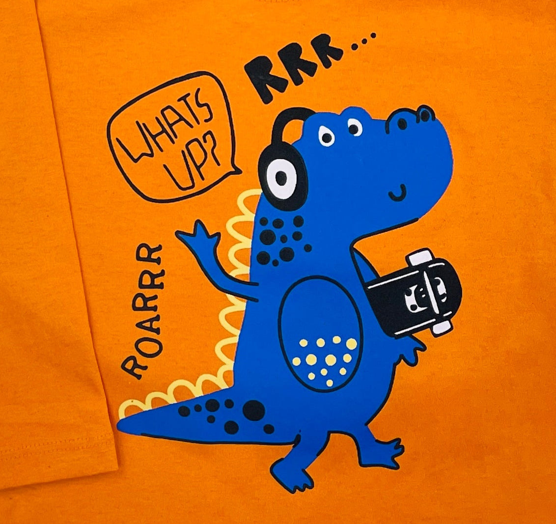 Camiseta Manga Longa Fashion Kids Whats Up? Roar