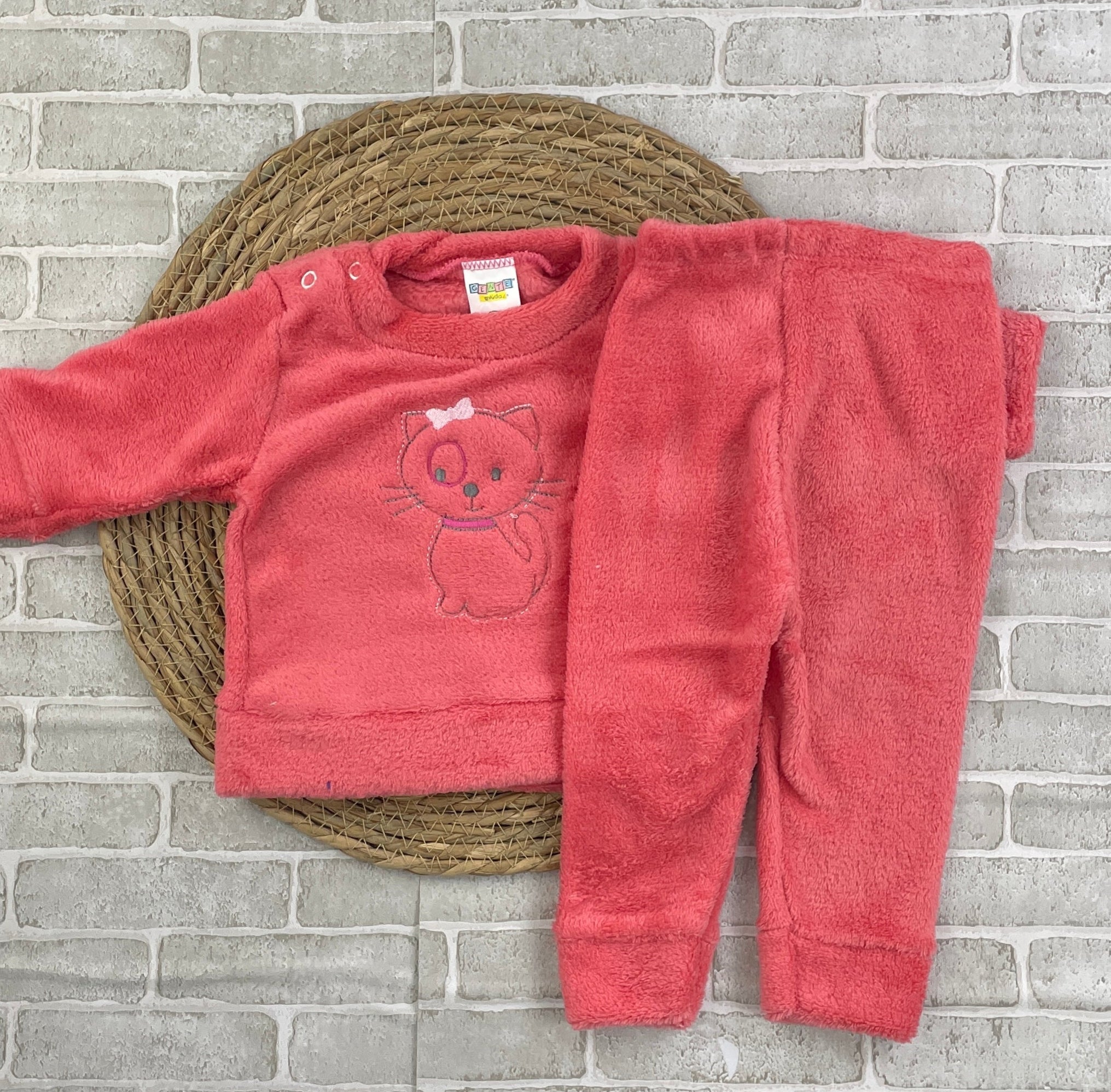 Conjunto Soft Bordado Gatinha Rose