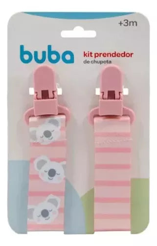 Kit Prendedores De Chupeta Buba Coala +3 M com 2 Peças