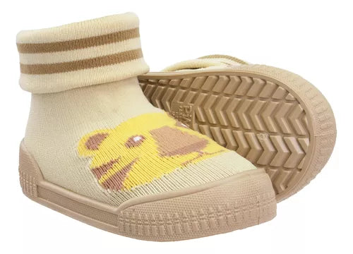 Meia Pimpolho Tigre Com Sola Comfort Com Vira