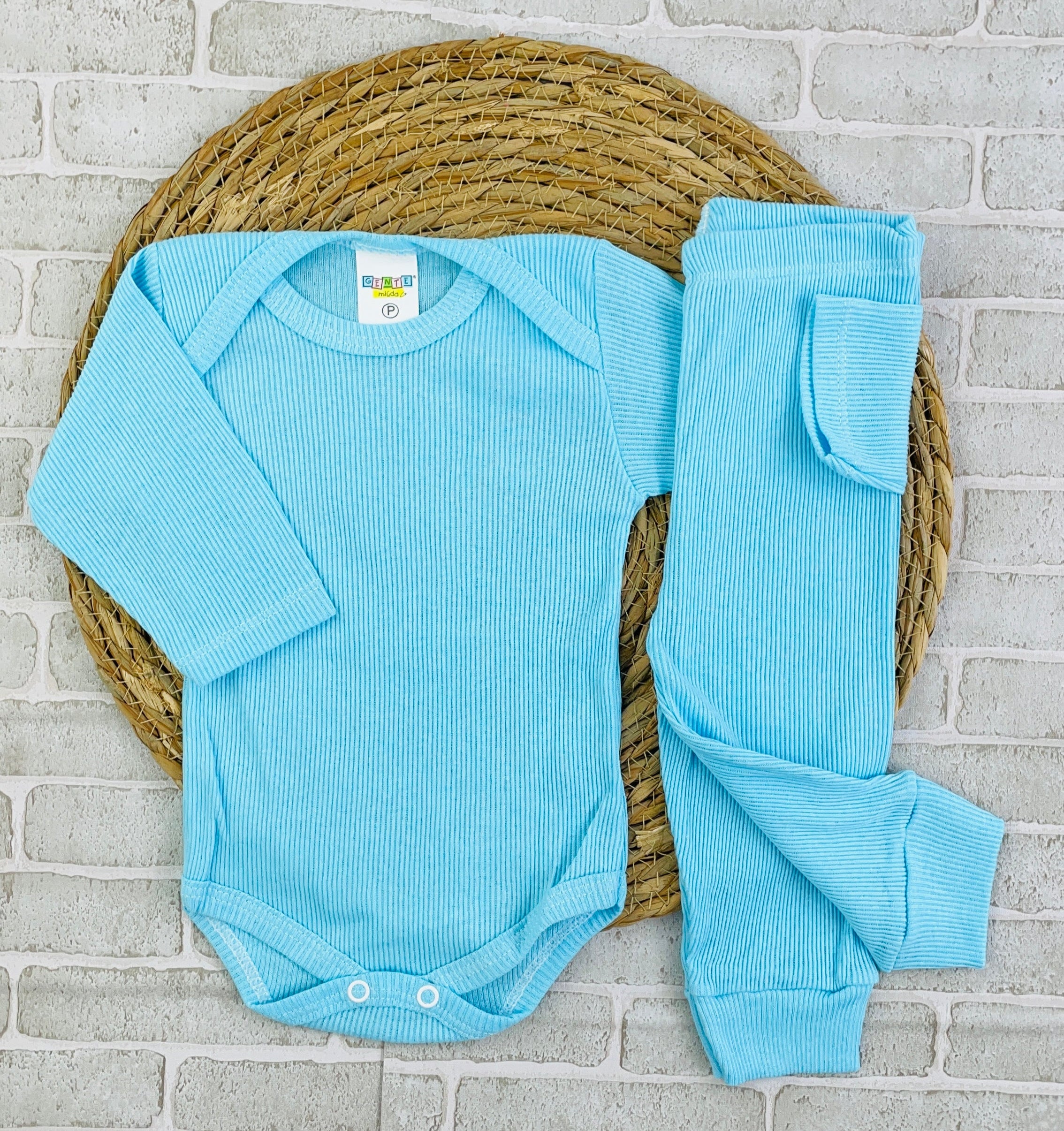 Conjunto Manga Longa Ribana Azul
